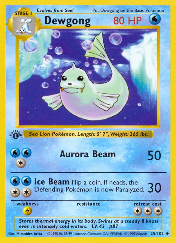 Dewgong — Base Set #25 (Pokémon TCG card)