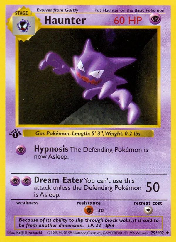 Haunter — Base Set #29 (Pokémon TCG card)