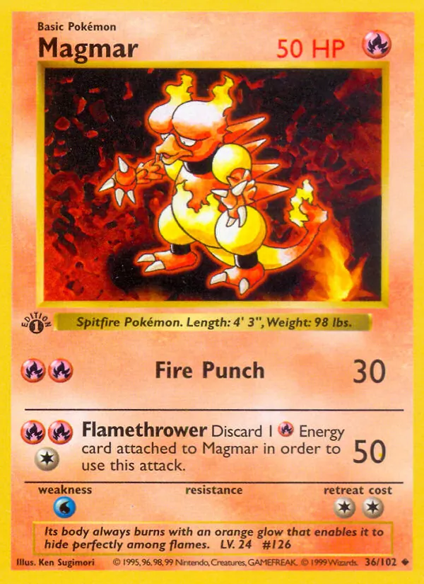Magmar — Base Set #36 (Pokémon TCG card)