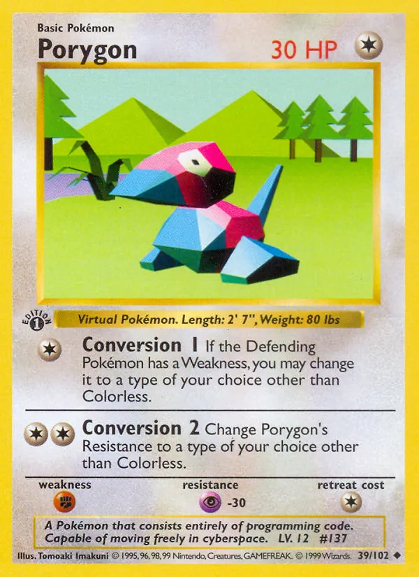 Porygon — Base Set #39 (Pokémon TCG card)