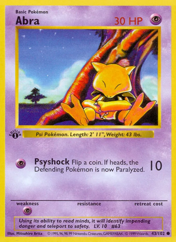Abra — Base Set #43 (Pokémon TCG card)