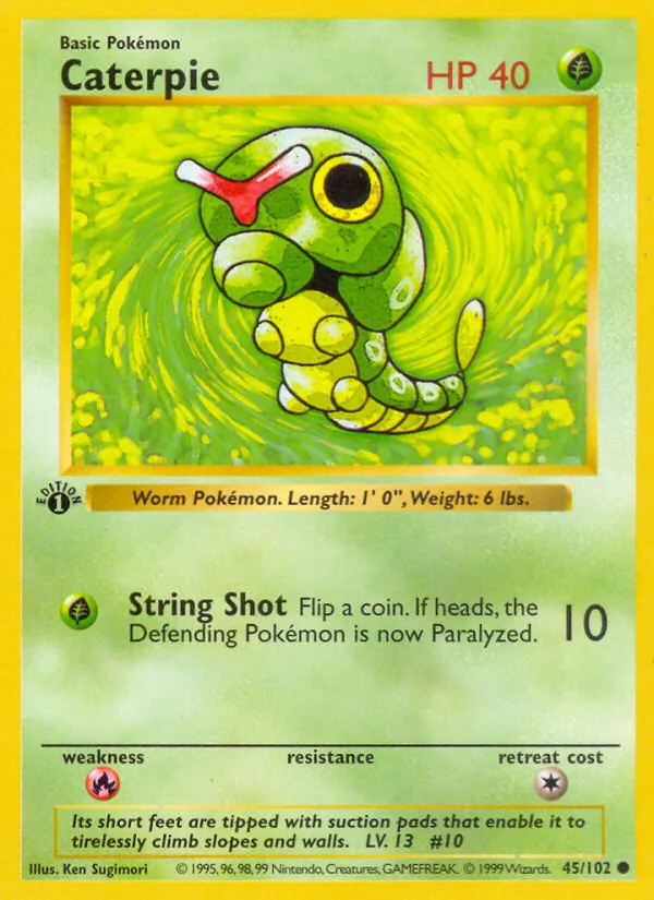 Caterpie — Base Set #45 (Pokémon TCG card)