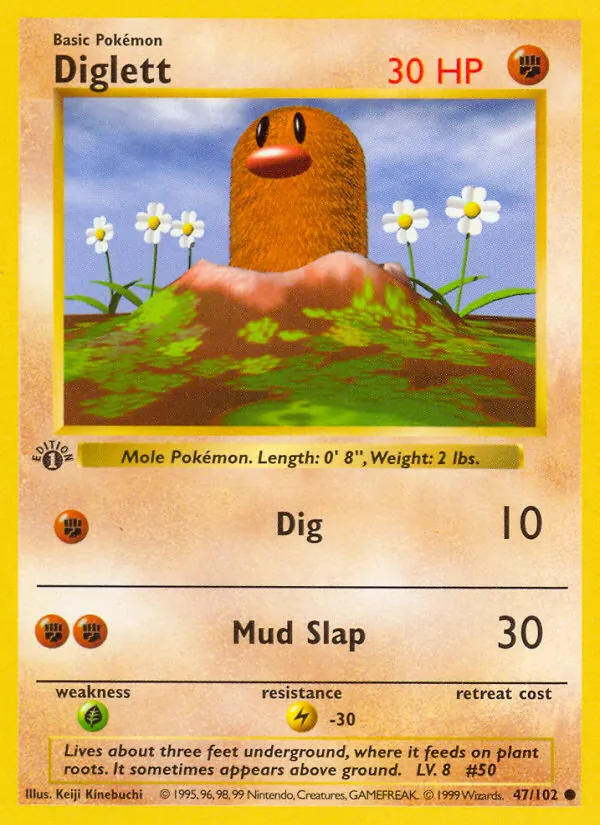 Diglett — Base Set #47 (Pokémon TCG card)