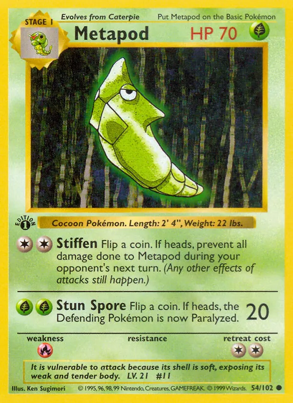 Metapod — Base Set #54 (Pokémon TCG card)