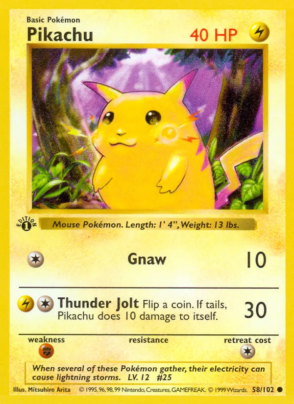 Pikachu — Base Set #58 (Pokémon TCG card)