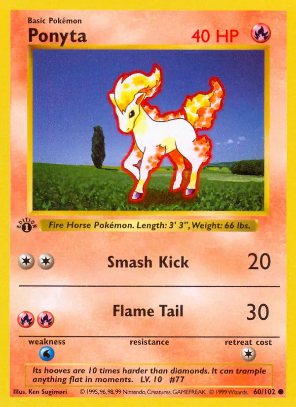 Ponyta — Base Set #60 (Pokémon TCG card)