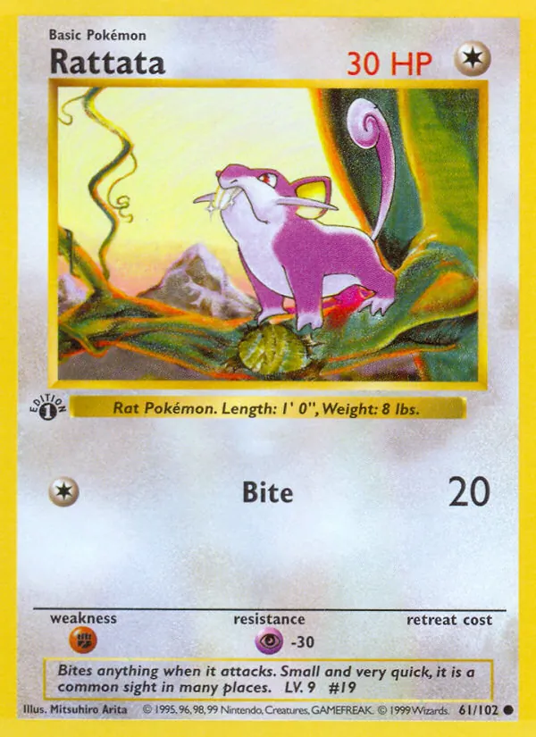 Rattata — Base Set #61 (Pokémon TCG card)