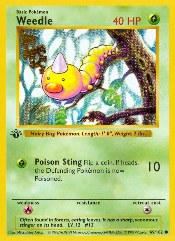 Weedle — Base Set #69 (Pokémon TCG card)
