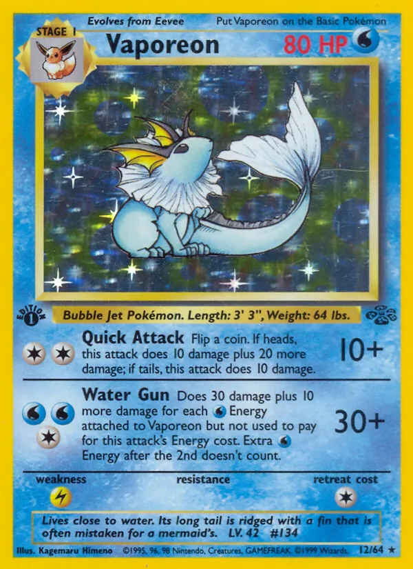 Vaporeon — Jungle #12 (Pokémon TCG card)