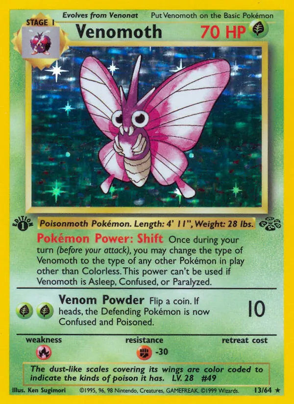 Venomoth — Jungle #13 (Pokémon TCG card)