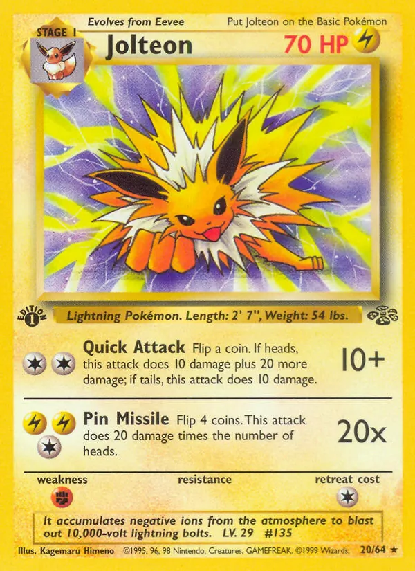 Jolteon — Jungle #20 (Pokémon TCG card)