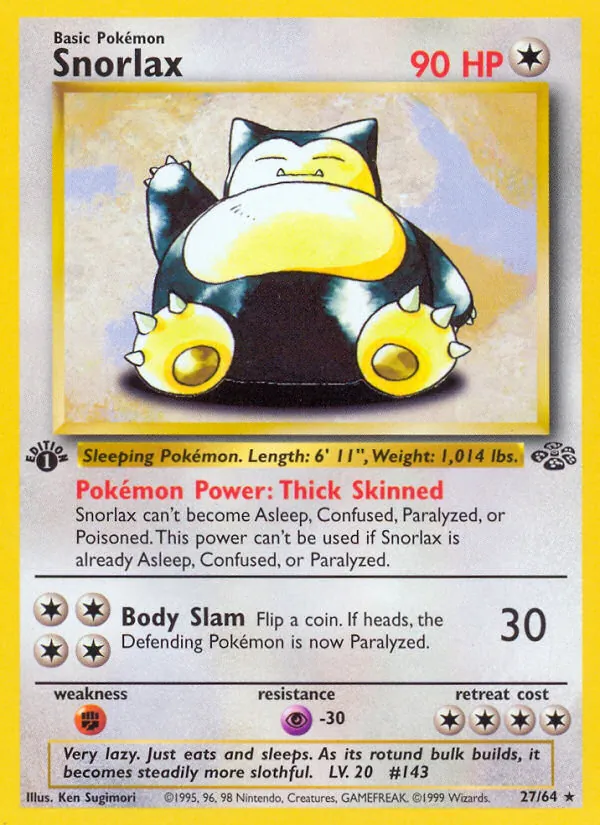 Snorlax — Jungle #27 (Pokémon TCG card)