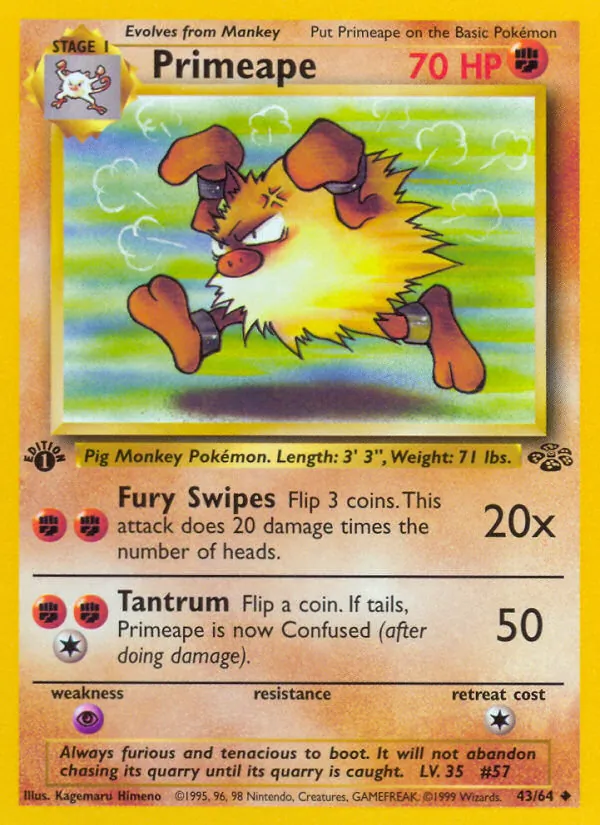 Primeape — Jungle #43 (Pokémon TCG card)