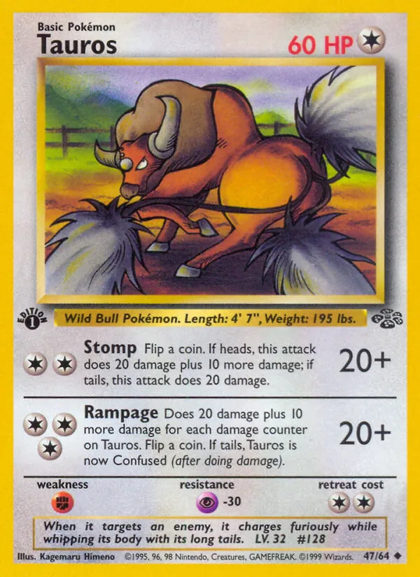 Tauros — Jungle #47 (Pokémon TCG card)
