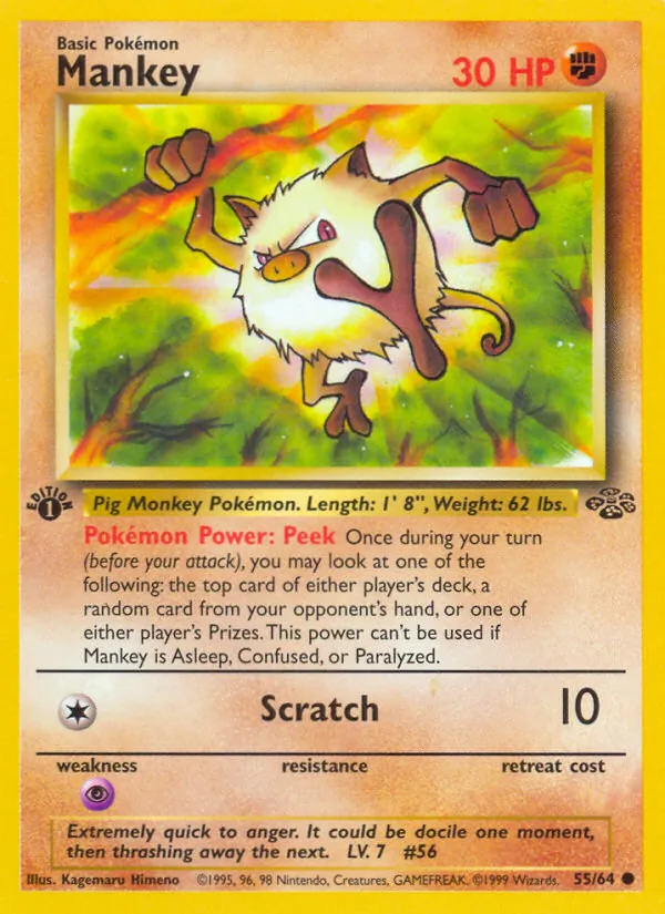 Mankey — Jungle #55 (Pokémon TCG card)