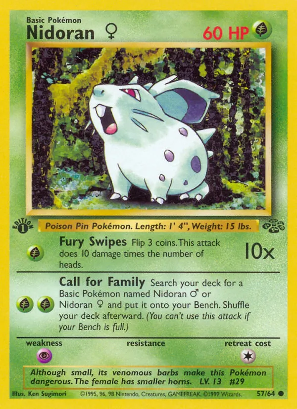 Nidoran♀ — Jungle #57 (Pokémon TCG card)