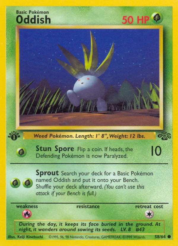 Oddish — Jungle #58 (Pokémon TCG card)