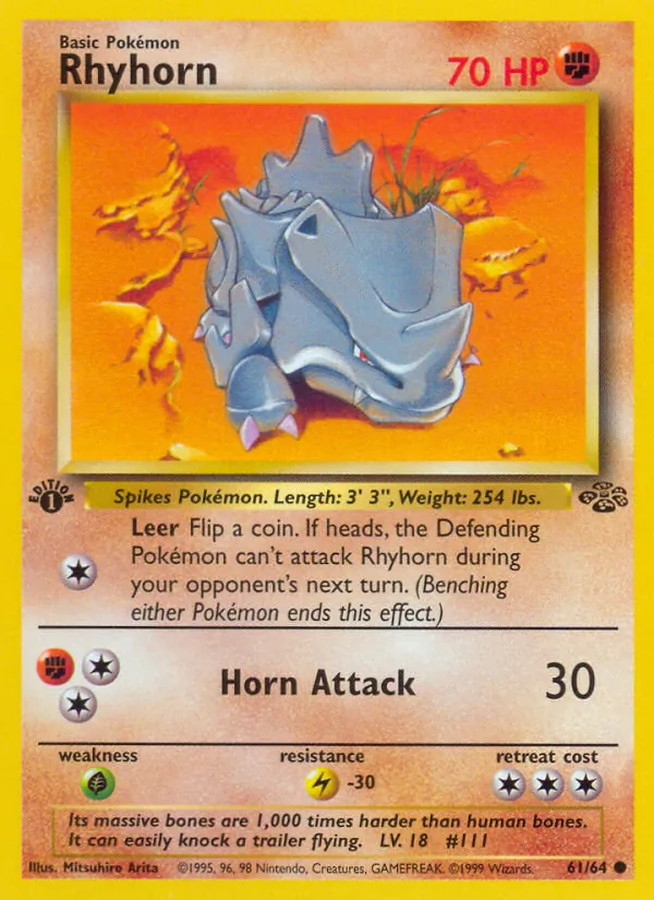 Rhyhorn — Jungle #61 (Pokémon TCG card)