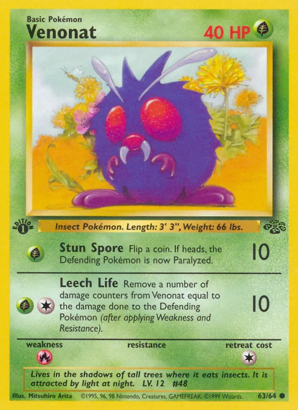 Venonat — Jungle #63 (Pokémon TCG card)