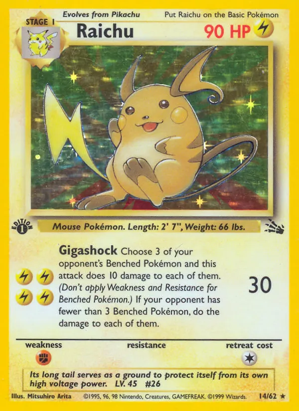 Raichu — Fossil #14 (Pokémon TCG card)