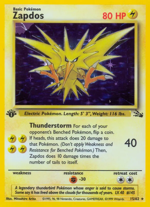 Zapdos — Fossil #15 (Pokémon TCG card)