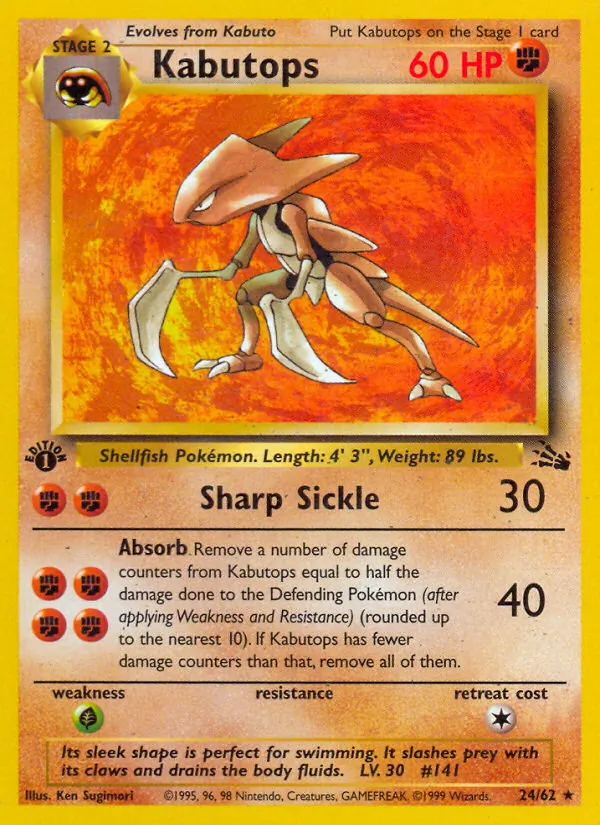 Kabutops — Fossil #24 (Pokémon TCG card)