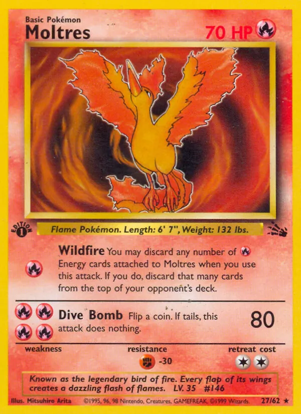 Moltres — Fossil #27 (Pokémon TCG card)