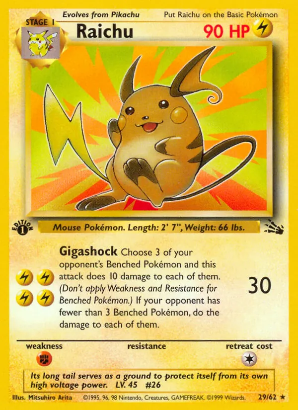 Raichu — Fossil #29 (Pokémon TCG card)