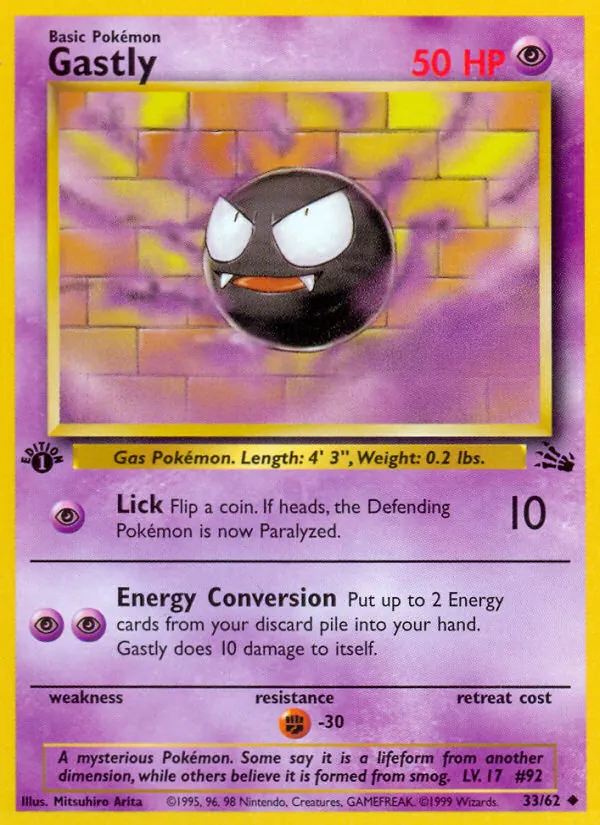 Gastly — Fossil #33 (Pokémon TCG card)