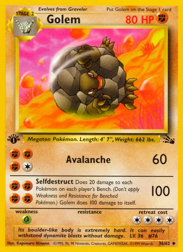 Golem — Fossil #36 (Pokémon TCG card)