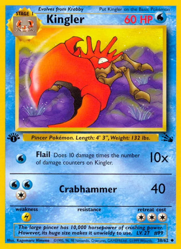 Kingler — Fossil #38 (Pokémon TCG card)