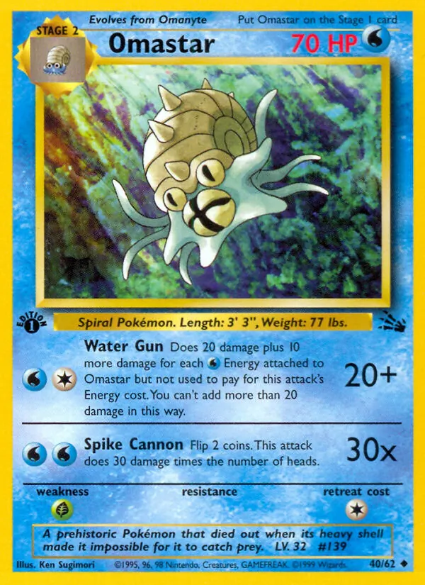 Omastar — Fossil #40 (Pokémon TCG card)