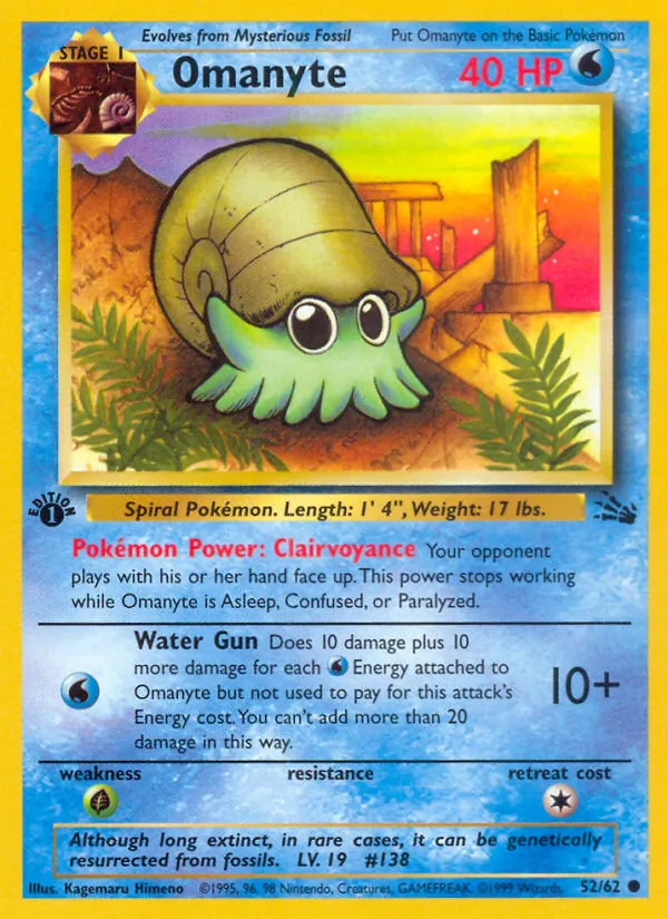 Omanyte — Fossil #52 (Pokémon TCG card)