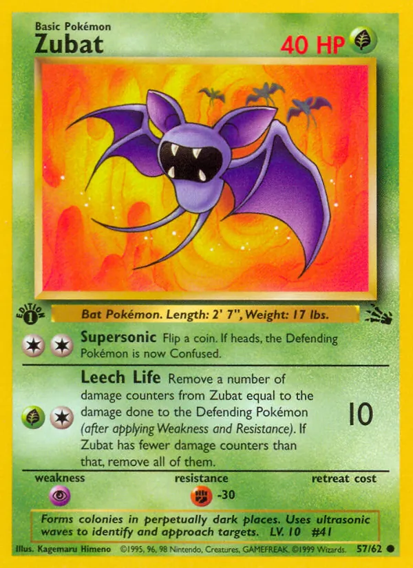 Zubat — Fossil #57 (Pokémon TCG card)