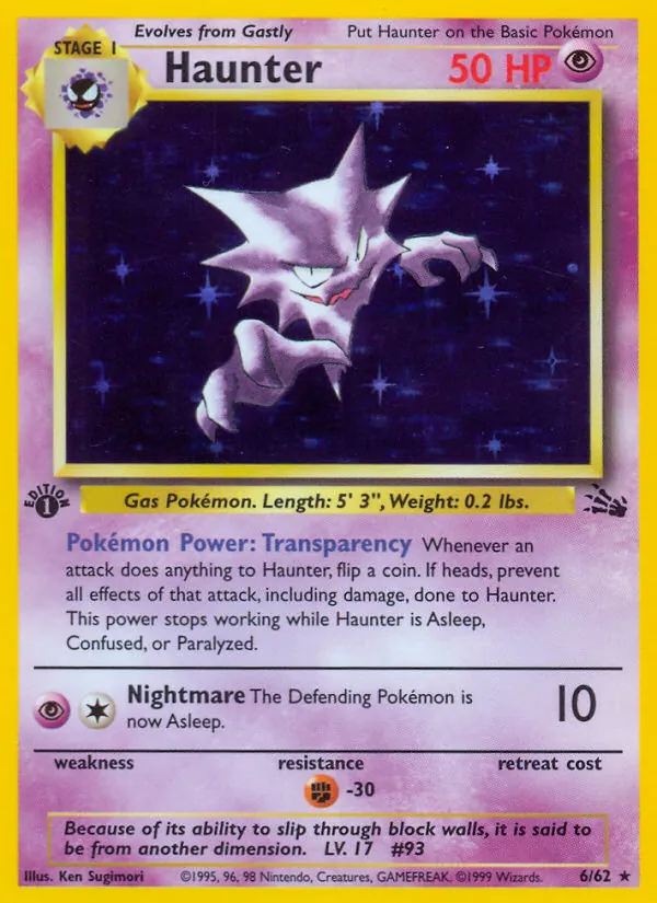 Haunter — Fossil #6 (Pokémon TCG card)
