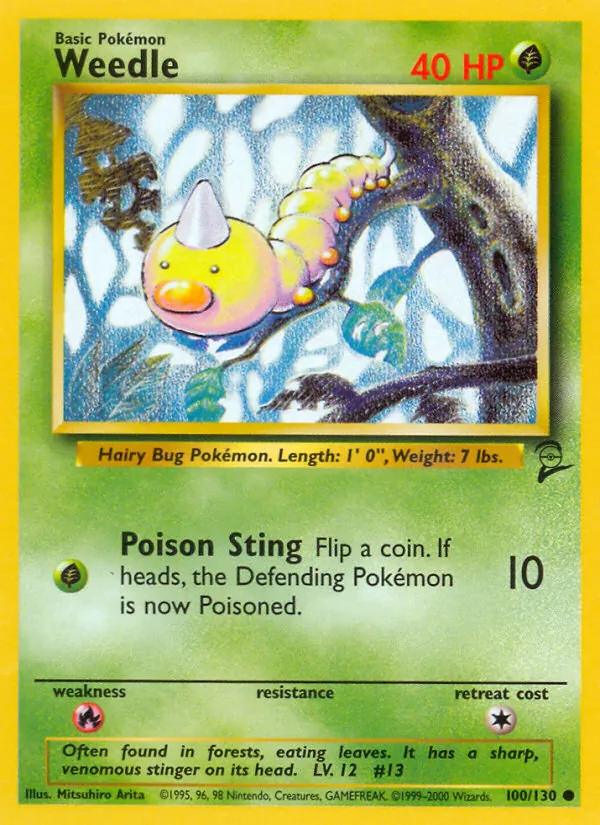 Weedle — Base Set 2 #100 (Pokémon TCG card)