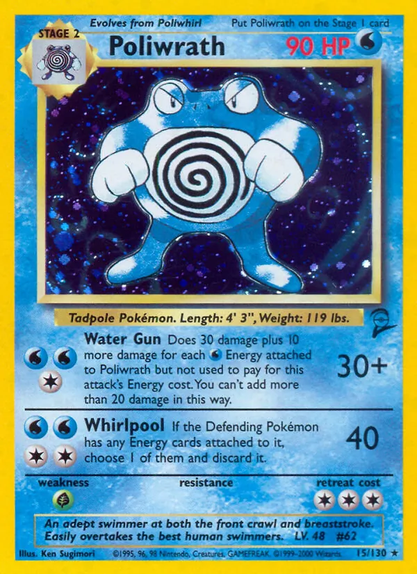 Poliwrath — Base Set 2 #15 (Pokémon TCG card)