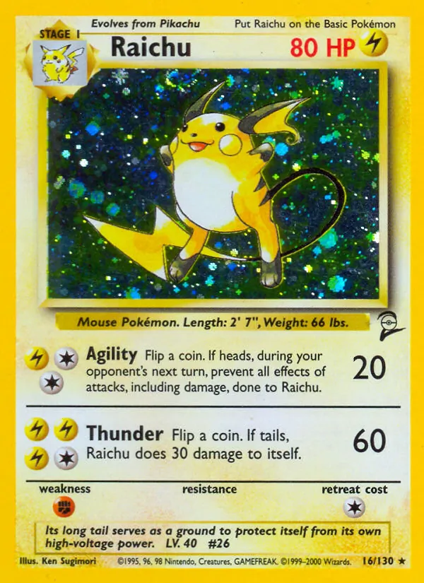Raichu — Base Set 2 #16 (Pokémon TCG card)