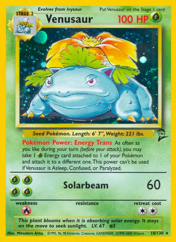 Venusaur — Base Set 2 #18 (Pokémon TCG card)