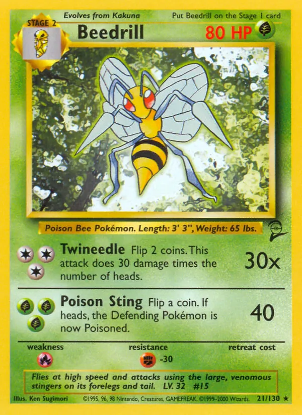 Beedrill — Base Set 2 #21 (Pokémon TCG card)