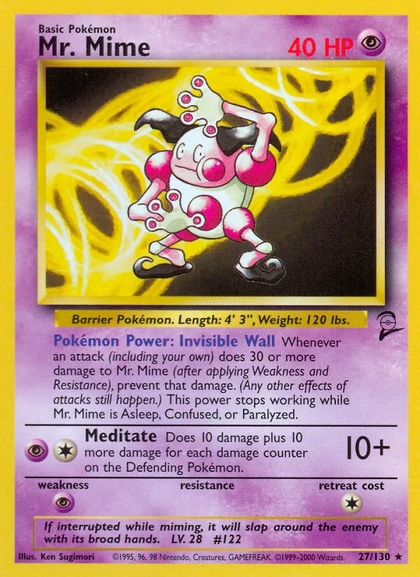 Mr. Mime — Base Set 2 #27 (Pokémon TCG card)