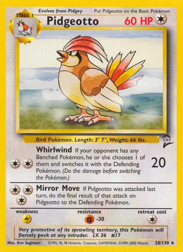 Pidgeotto — Base Set 2 #28 (Pokémon TCG card)