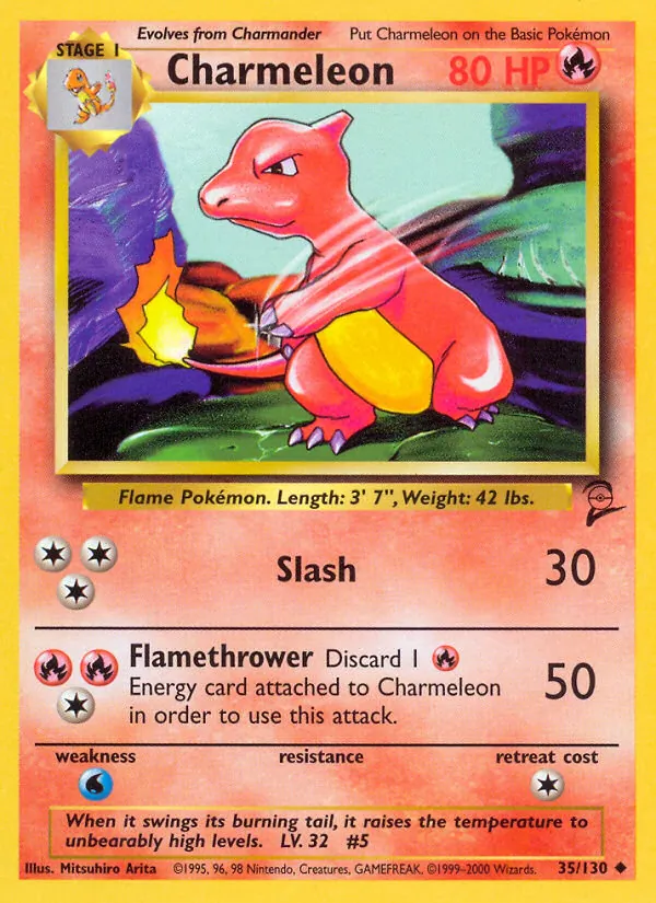 Charmeleon — Base Set 2 #35 (Pokémon TCG card)