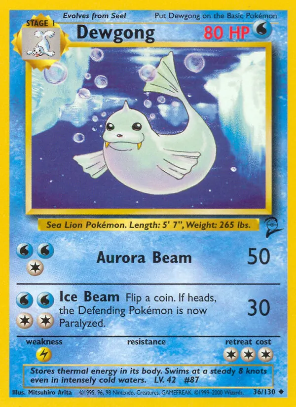 Dewgong — Base Set 2 #36 (Pokémon TCG card)