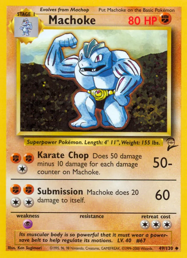 Machoke — Base Set 2 #49 (Pokémon TCG card)