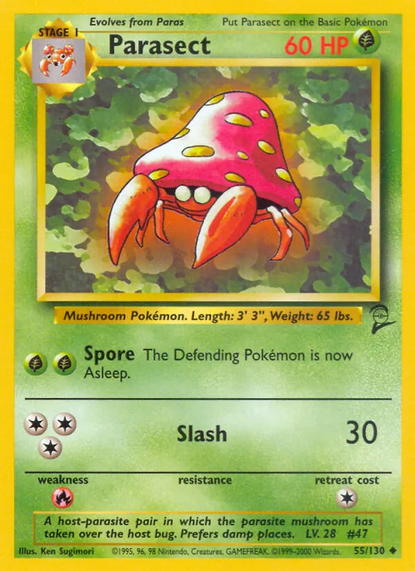 Parasect — Base Set 2 #55 (Pokémon TCG card)