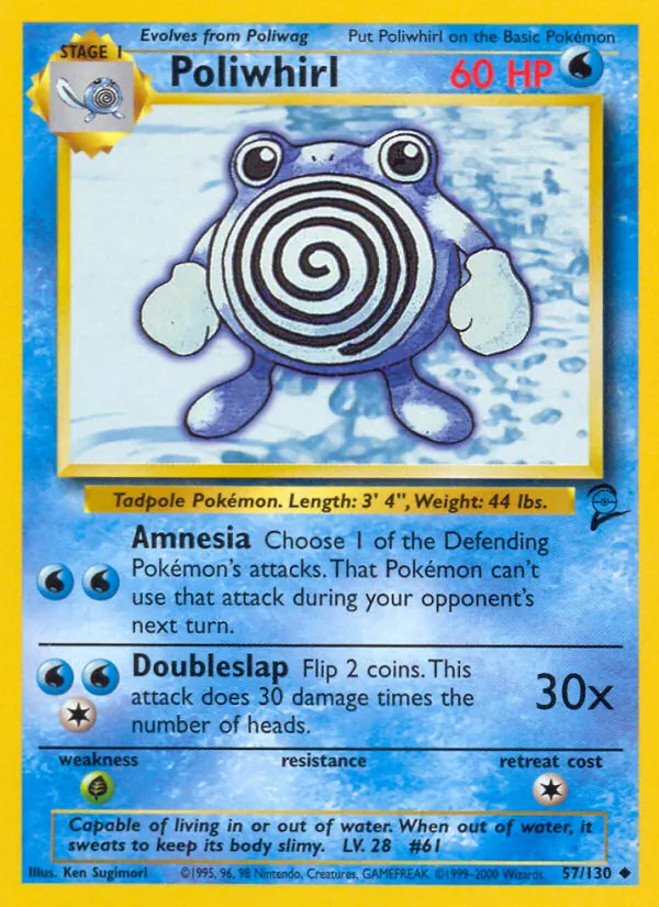 Poliwhirl — Base Set 2 #57 (Pokémon TCG card)