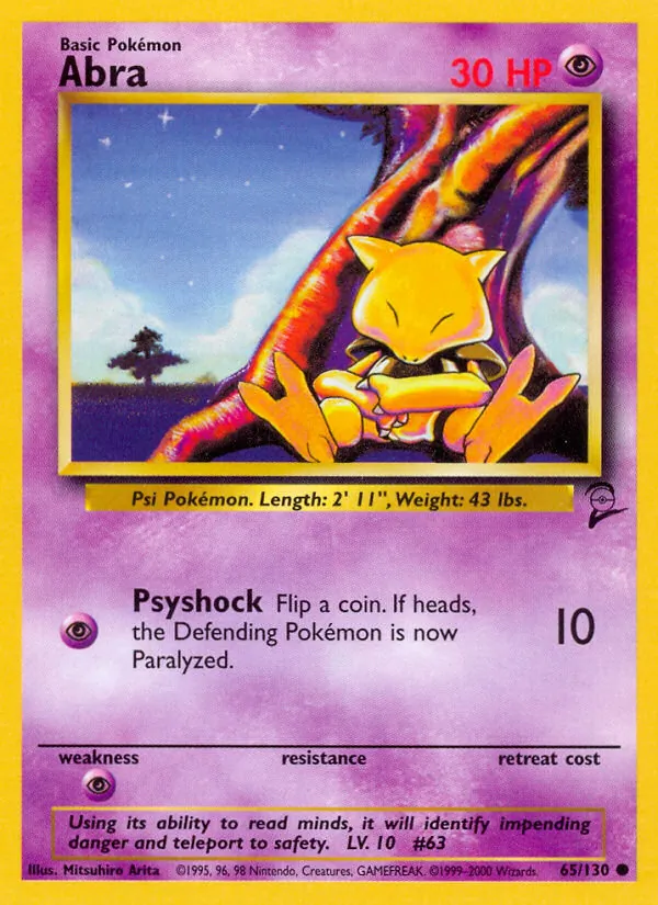Abra — Base Set 2 #65 (Pokémon TCG card)