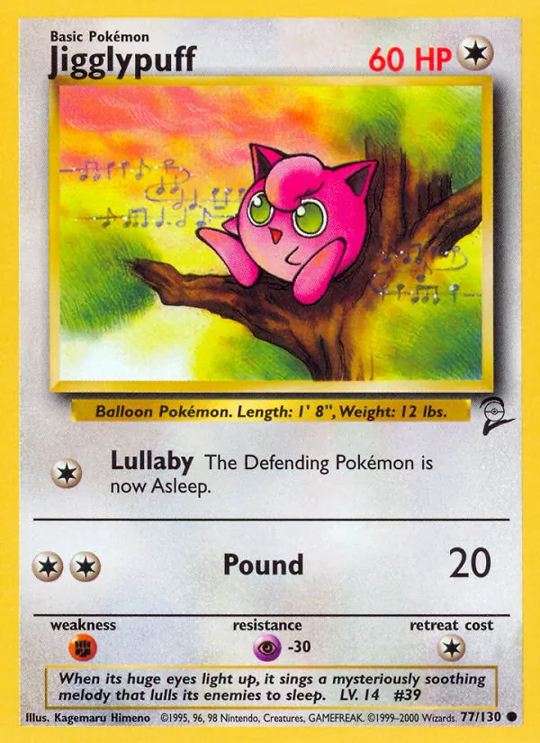 Jigglypuff — Base Set 2 #77 (Pokémon TCG card)