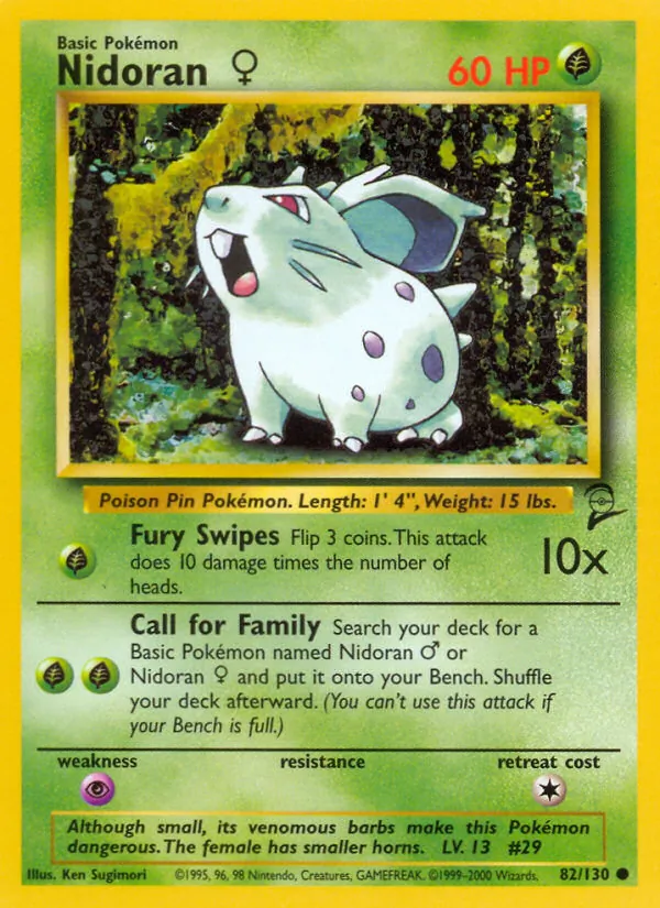 Nidoran♀ — Base Set 2 #82 (Pokémon TCG card)